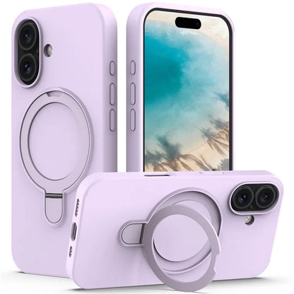 For iPhone 16 Case Compatible with MagSafe Kickstand PC + Silicone Phone Cover