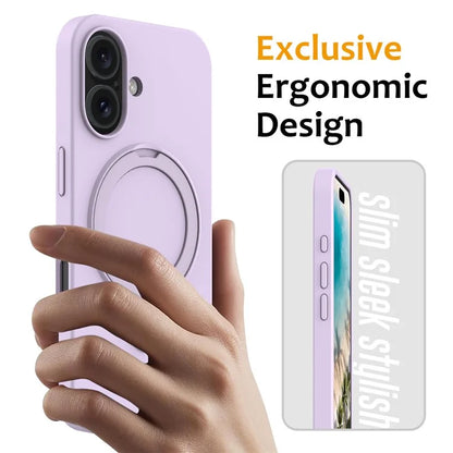 For iPhone 16 Case Compatible with MagSafe Kickstand PC + Silicone Phone Cover