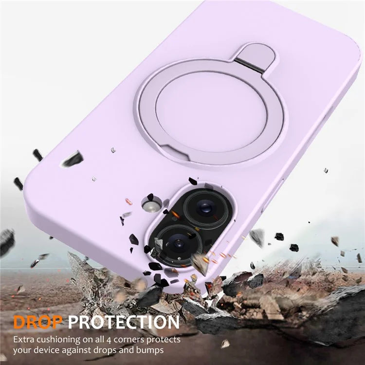 For iPhone 16 Case Compatible with MagSafe Kickstand PC + Silicone Phone Cover