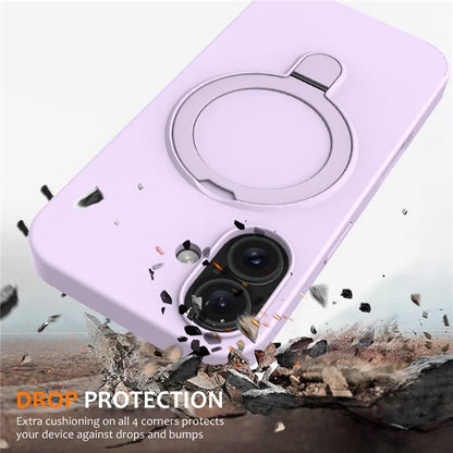 For iPhone 16 Case Compatible with MagSafe Kickstand PC + Silicone Phone Cover