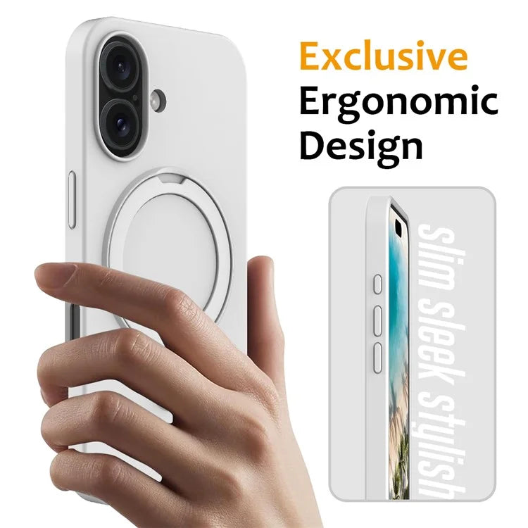 For iPhone 16 Plus Case Compatible with MagSafe Kickstand PC + Silicone Phone Cover