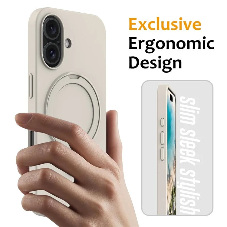 For iPhone 16 Plus Case Compatible with MagSafe Kickstand PC + Silicone Phone Cover