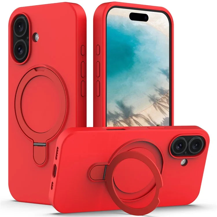 For iPhone 16 Plus Case Compatible with MagSafe Kickstand PC + Silicone Phone Cover