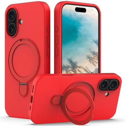 For iPhone 16 Plus Case Compatible with MagSafe Kickstand PC + Silicone Phone Cover