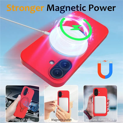 For iPhone 16 Plus Case Compatible with MagSafe Kickstand PC + Silicone Phone Cover