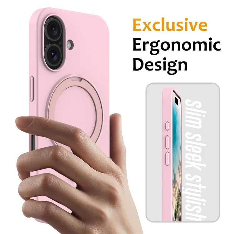 For iPhone 16 Plus Case Compatible with MagSafe Kickstand PC + Silicone Phone Cover