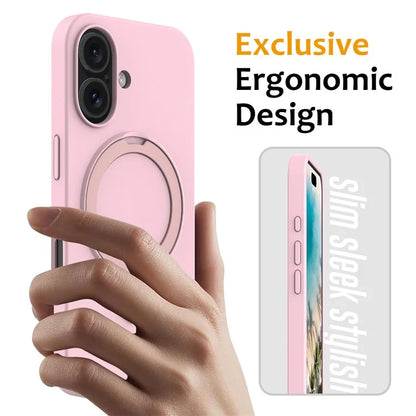 For iPhone 16 Plus Case Compatible with MagSafe Kickstand PC + Silicone Phone Cover