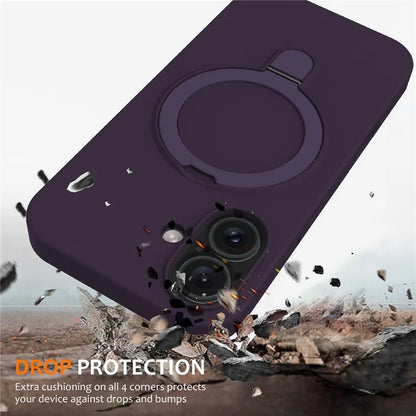 For iPhone 16 Plus Case Compatible with MagSafe Kickstand PC + Silicone Phone Cover