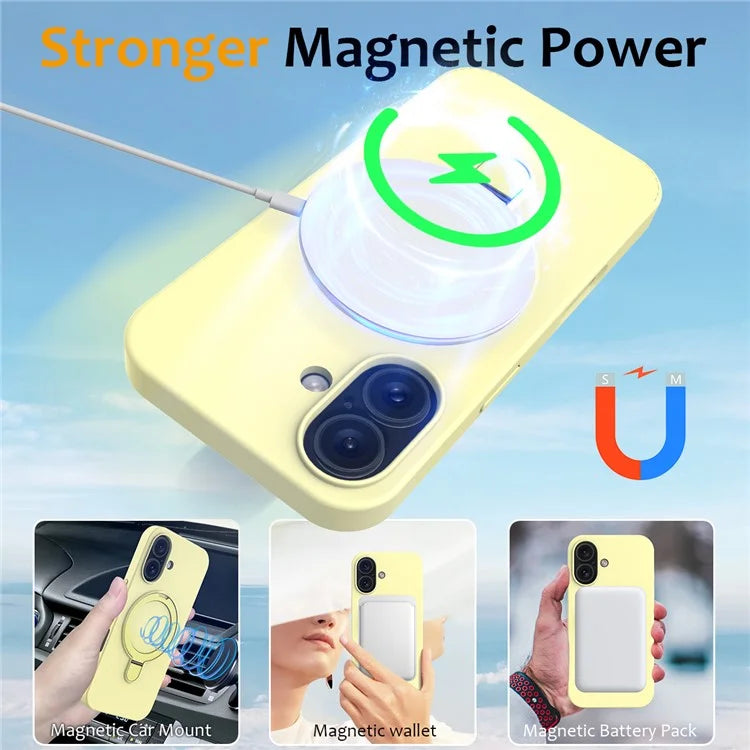 For iPhone 16 Plus Case Compatible with MagSafe Kickstand PC + Silicone Phone Cover