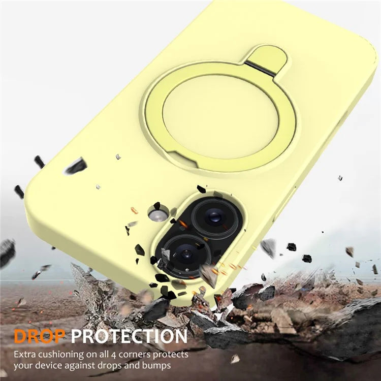 For iPhone 16 Plus Case Compatible with MagSafe Kickstand PC + Silicone Phone Cover