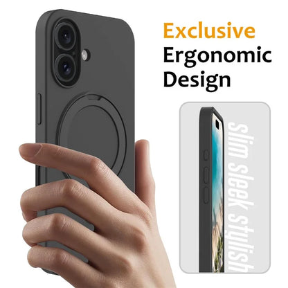 For iPhone 16 Plus Case Compatible with MagSafe Kickstand PC + Silicone Phone Cover