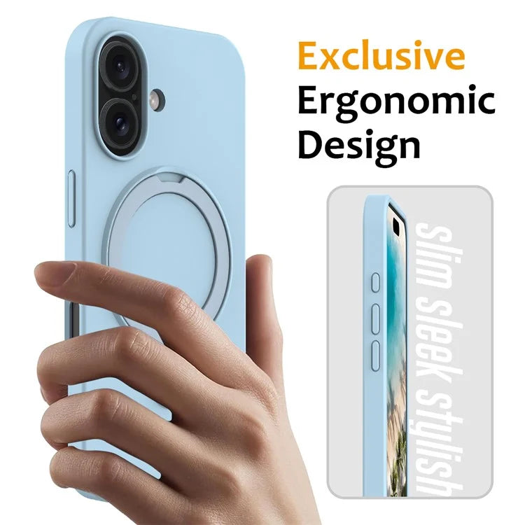 For iPhone 16 Plus Case Compatible with MagSafe Kickstand PC + Silicone Phone Cover