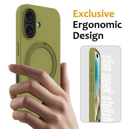 For iPhone 16 Plus Case Compatible with MagSafe Kickstand PC + Silicone Phone Cover