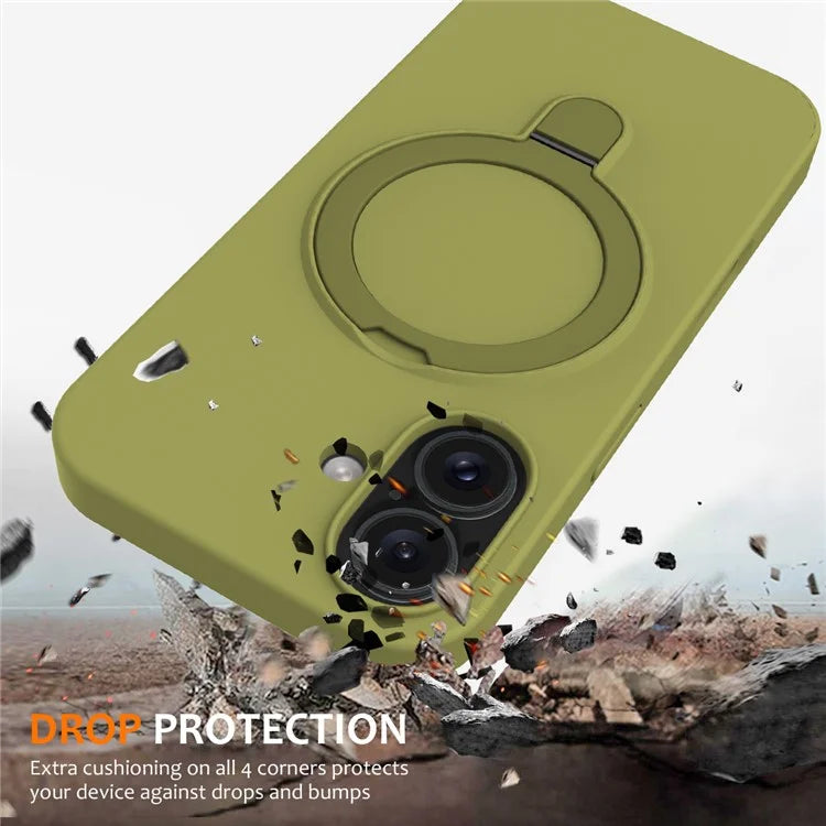 For iPhone 16 Plus Case Compatible with MagSafe Kickstand PC + Silicone Phone Cover