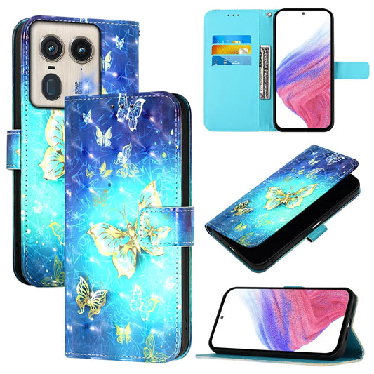 For Motorola Edge 50 5G Leather Case YB Pattern Printing Leather Series-2 Pattern Printing Wallet Stand Cover