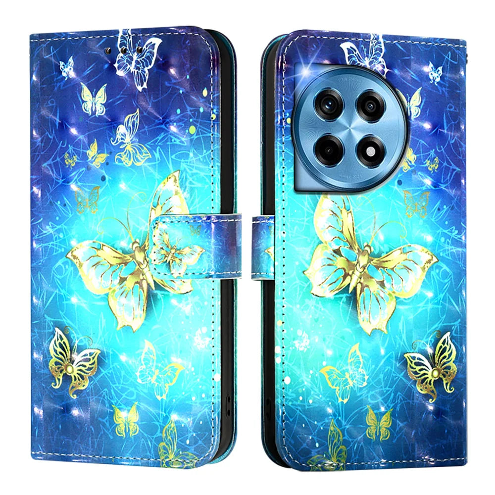 For OnePlus 12 5G Leather Case YB Pattern Printing Leather Series-2 Pattern Printing Wallet Stand Cover