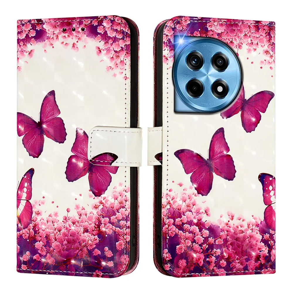 For OnePlus 12 5G Leather Case YB Pattern Printing Leather Series-2 Pattern Printing Wallet Stand Cover