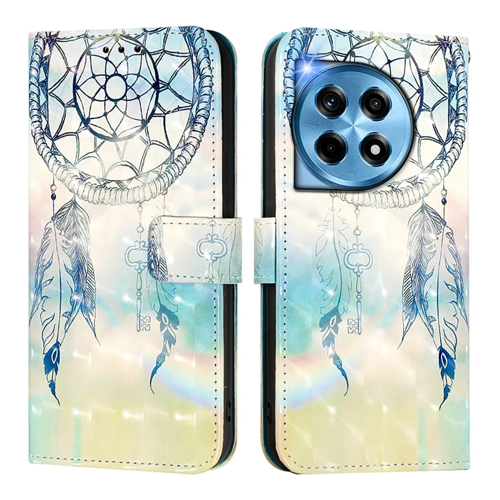 For OnePlus 12 5G Leather Case YB Pattern Printing Leather Series-2 Pattern Printing Wallet Stand Cover