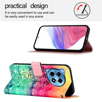 For OnePlus 12 5G Leather Case YB Pattern Printing Leather Series-2 Pattern Printing Wallet Stand Cover