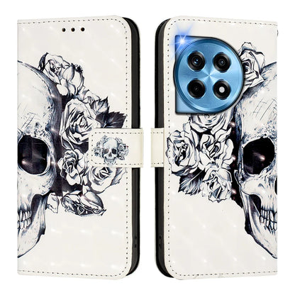 For OnePlus 12 5G Leather Case YB Pattern Printing Leather Series-2 Pattern Printing Wallet Stand Cover