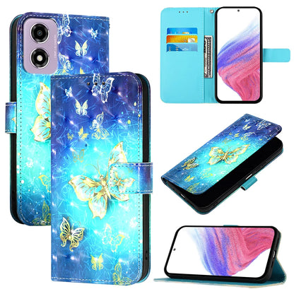 For Motorola Moto E14 4G Leather Case YB Pattern Printing Leather Series-2 Pattern Printing Wallet Stand Cover