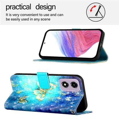 For Motorola Moto E14 4G Leather Case YB Pattern Printing Leather Series-2 Pattern Printing Wallet Stand Cover
