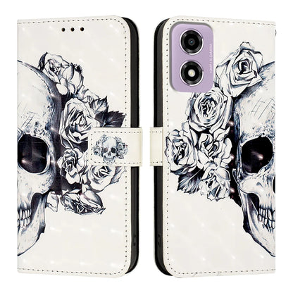 For Motorola Moto E14 4G Leather Case YB Pattern Printing Leather Series-2 Pattern Printing Wallet Stand Cover