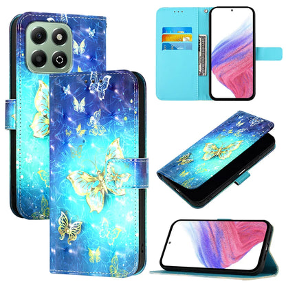 For Honor X6b 4G Leather Case YB Pattern Printing Leather Series-2 Pattern Printing Wallet Stand Cover