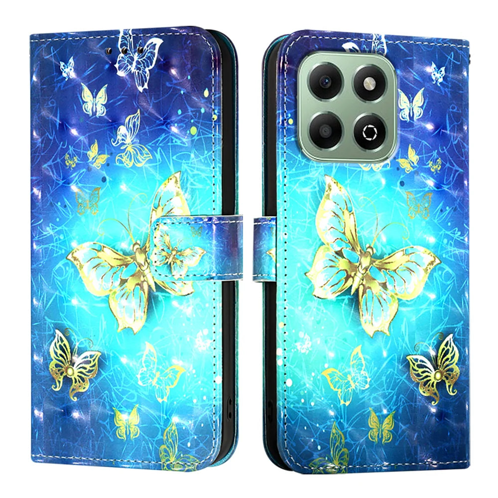 For Honor X6b 4G Leather Case YB Pattern Printing Leather Series-2 Pattern Printing Wallet Stand Cover