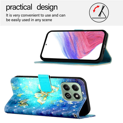 For Honor X6b 4G Leather Case YB Pattern Printing Leather Series-2 Pattern Printing Wallet Stand Cover