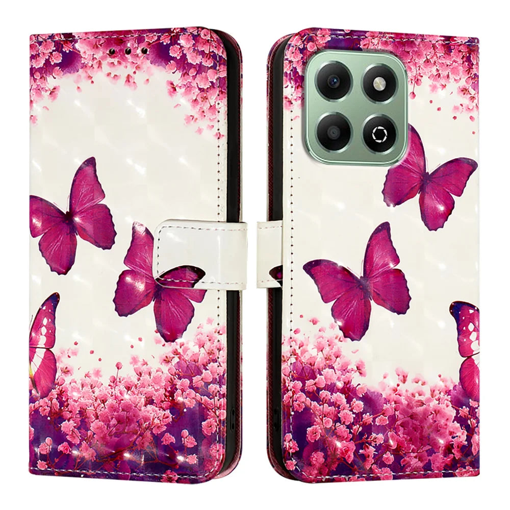 For Honor X6b 4G Leather Case YB Pattern Printing Leather Series-2 Pattern Printing Wallet Stand Cover