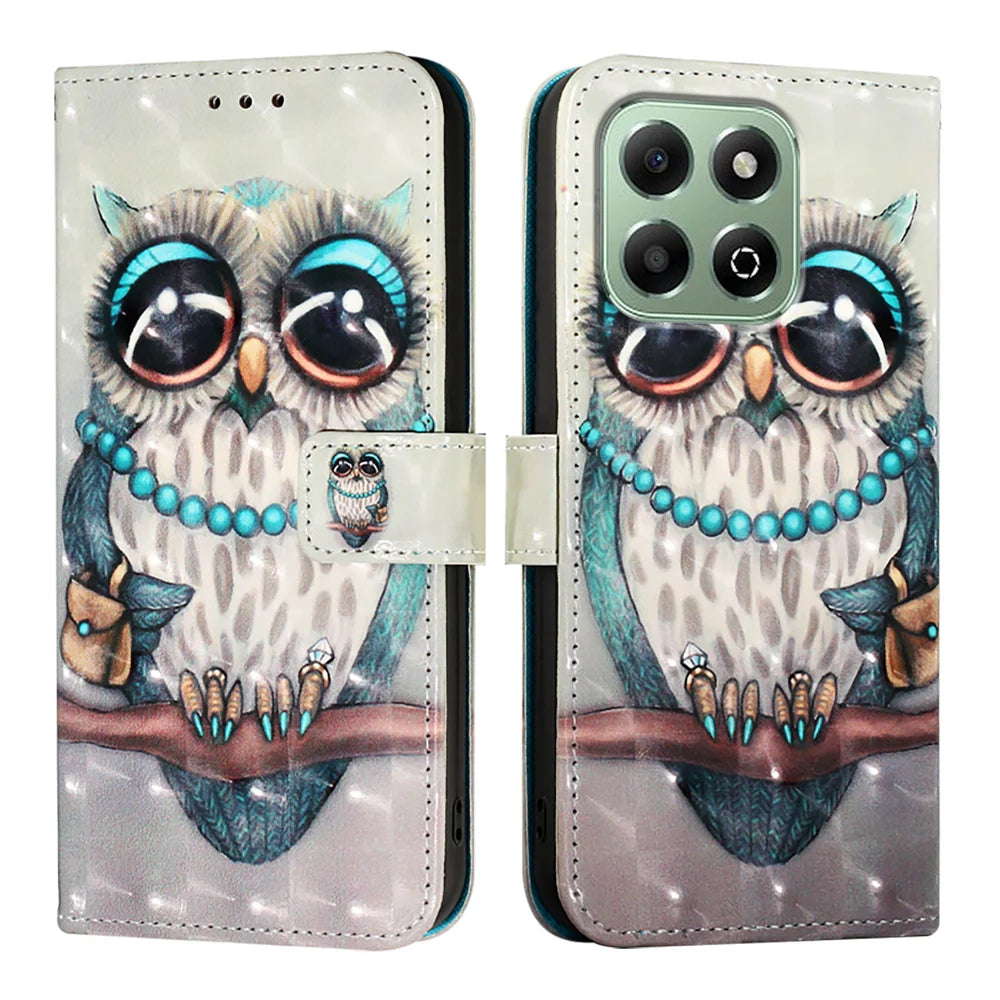 For Honor X6b 4G Leather Case YB Pattern Printing Leather Series-2 Pattern Printing Wallet Stand Cover