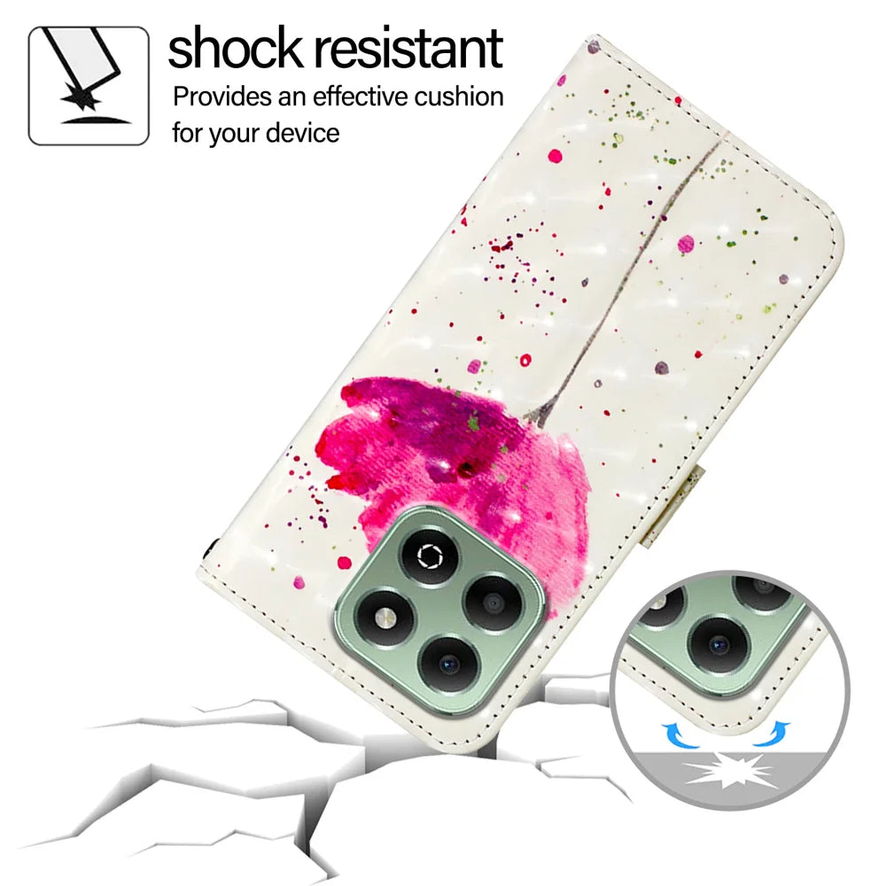 For Honor X6b 4G Leather Case YB Pattern Printing Leather Series-2 Pattern Printing Wallet Stand Cover