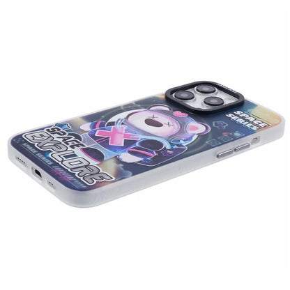 JAUCASE For iPhone 14 Pro Max Case Compatible with MagSafe Bear Pattern PC+TPU Matte Phone Cover