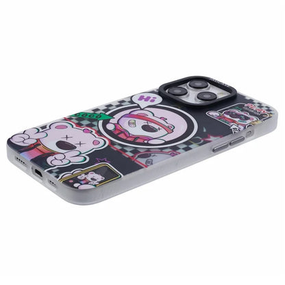 JAUCASE For iPhone 14 Pro Max Case Compatible with MagSafe Bear Pattern PC+TPU Matte Phone Cover