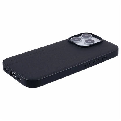 KIGC For iPhone 16 Pro Case Litchi Texture Leather Coated PC+TPU Phone Cover