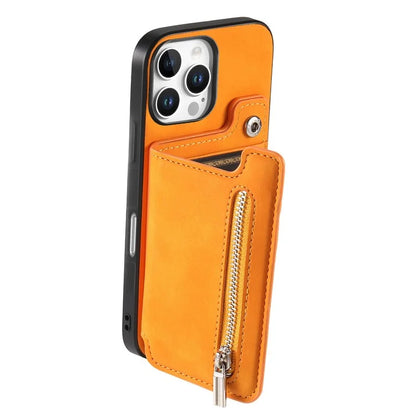 For iPhone 16 Pro Max Case Magnetic Detachable Zipper Card Holder Leather+TPU Phone Cover