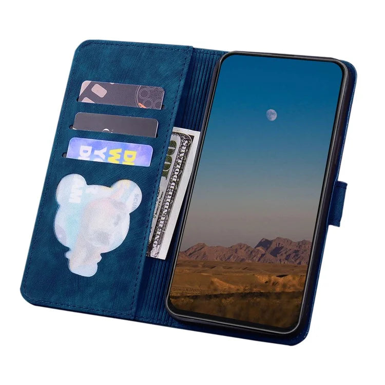 For Google Pixel 9 / Pixel 9 Pro Case Flip Stand Leather Phone Cover Cherry Blossom Cat Imprinted