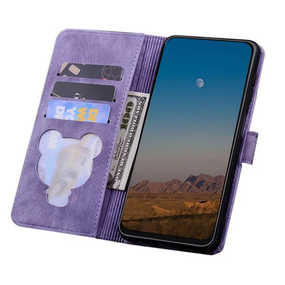 For Google Pixel 9 / Pixel 9 Pro Case Flip Stand Leather Phone Cover Cherry Blossom Cat Imprinted