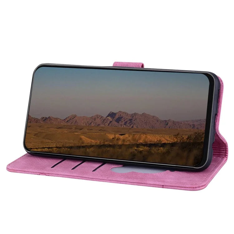 For Google Pixel 9 / Pixel 9 Pro Case Flip Stand Leather Phone Cover Cherry Blossom Cat Imprinted