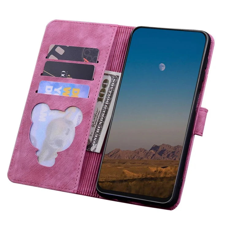 For Google Pixel 9 / Pixel 9 Pro Case Flip Stand Leather Phone Cover Cherry Blossom Cat Imprinted