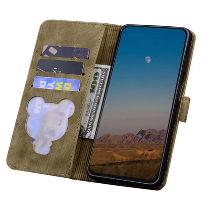 For Google Pixel 9 / Pixel 9 Pro Case Flip Stand Leather Phone Cover Cherry Blossom Cat Imprinted