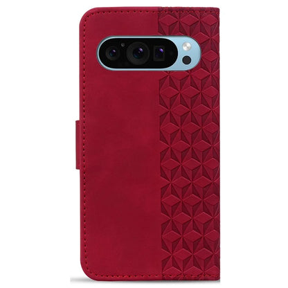 For Google Pixel 9 / Pixel 9 Pro Case Rhombus Pattern Leather Wallet Phone Cover