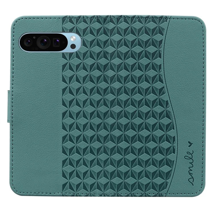 For Google Pixel 9 / Pixel 9 Pro Case Rhombus Pattern Leather Wallet Phone Cover