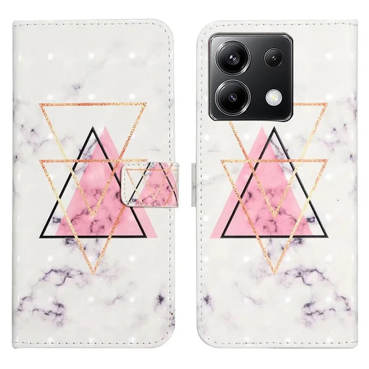 For Xiaomi Poco X6 5G / Redmi Note 13 Pro 5G Case 3D Creative Pattern PU Leather Stand Phone Cover