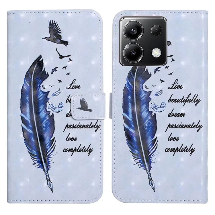 For Xiaomi Poco X6 5G / Redmi Note 13 Pro 5G Case 3D Creative Pattern PU Leather Stand Phone Cover
