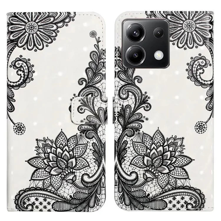 For Xiaomi Poco X6 5G / Redmi Note 13 Pro 5G Case 3D Creative Pattern PU Leather Stand Phone Cover