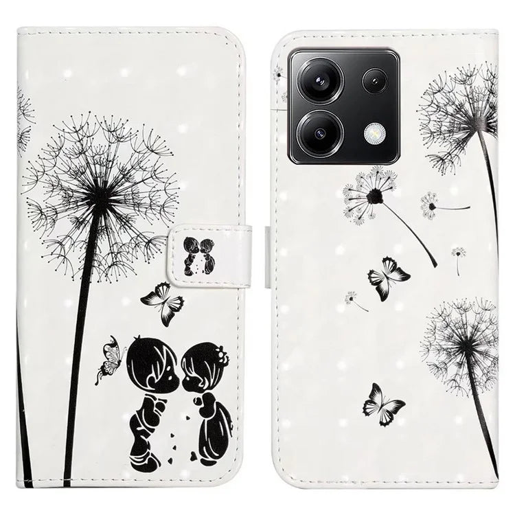 For Xiaomi Poco X6 5G / Redmi Note 13 Pro 5G Case 3D Creative Pattern PU Leather Stand Phone Cover