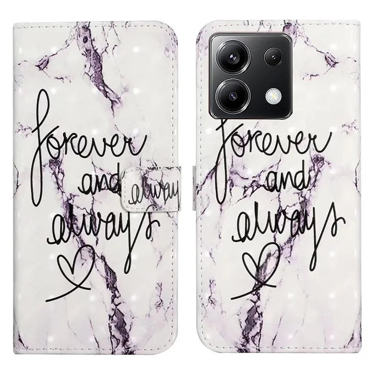 For Xiaomi Poco X6 5G / Redmi Note 13 Pro 5G Case 3D Creative Pattern PU Leather Stand Phone Cover