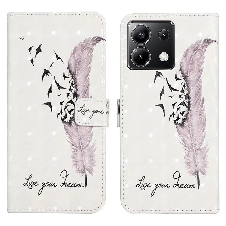 For Xiaomi Poco X6 5G / Redmi Note 13 Pro 5G Case 3D Creative Pattern PU Leather Stand Phone Cover